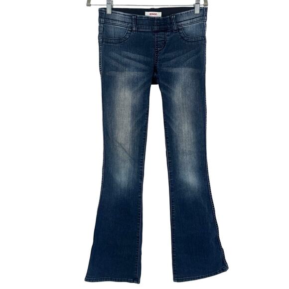 Y2K Bongo Bootcut Pullon Jeans Sz 3 Preppy Low Rise Vtg Retro Festival Street - Picture 1 of 9